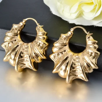 Sunny Jewelry Fashion Dubai Copper Geometry Large Earrings For Women Girl Vintage Hoop Earrings Wedding Party Jewellery Gift
