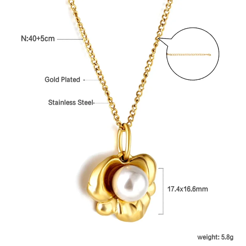 LUXUSTEEL Elegant Natural Pearls Pendant For Women Stainless Steel Imitaiton Pearl Female Necklace Chain Choker Jewelry Gift - Image 14
