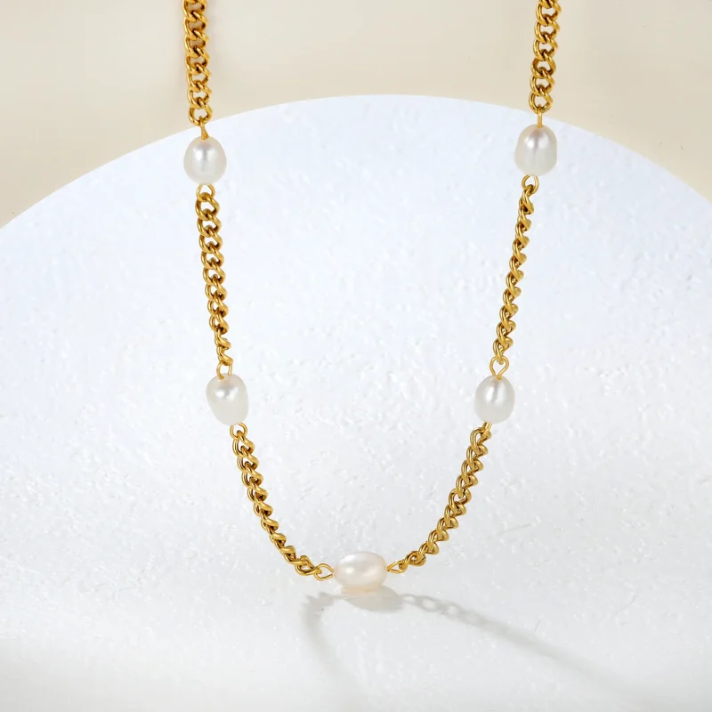 LUXUSTEEL Elegant Natural Pearls Pendant For Women Stainless Steel Imitaiton Pearl Female Necklace Chain Choker Jewelry Gift - Image 41