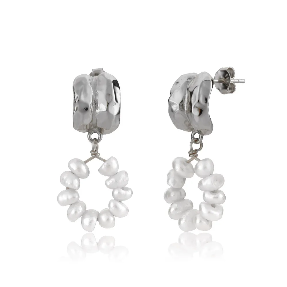 ANDYWEN 925 Sterling Silver Gold Irregular Pearl Drop Earring Percing Horoscope Chain Big Pearl Pendant Necklace Jewelry Set - Image 12