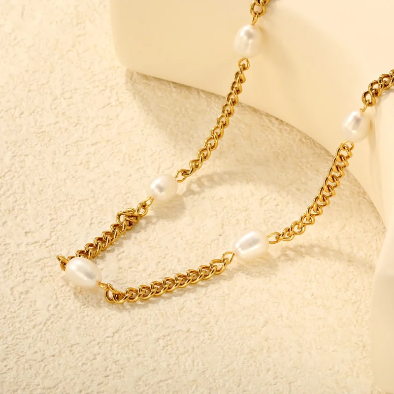 LUXUSTEEL Elegant Natural Pearls Pendant For Women Stainless Steel Imitaiton Pearl Female Necklace Chain Choker Jewelry Gift - Image 40