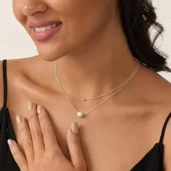 Titanium Steel Layered Fake Pearl Necklace Elegant Vintage Lady's Accessory Cross-Border Sales Pearl Necklace Women's Jewelry