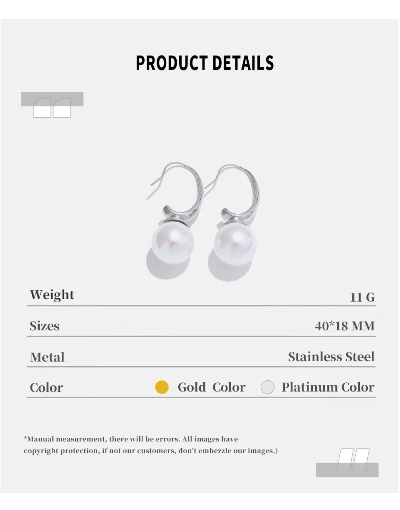 NiNice Fashion Stainless Steel Simulated Pearls Round Pendant Earrings Elegant Korean Style Exquisite Jewelry 2025 - Image 15