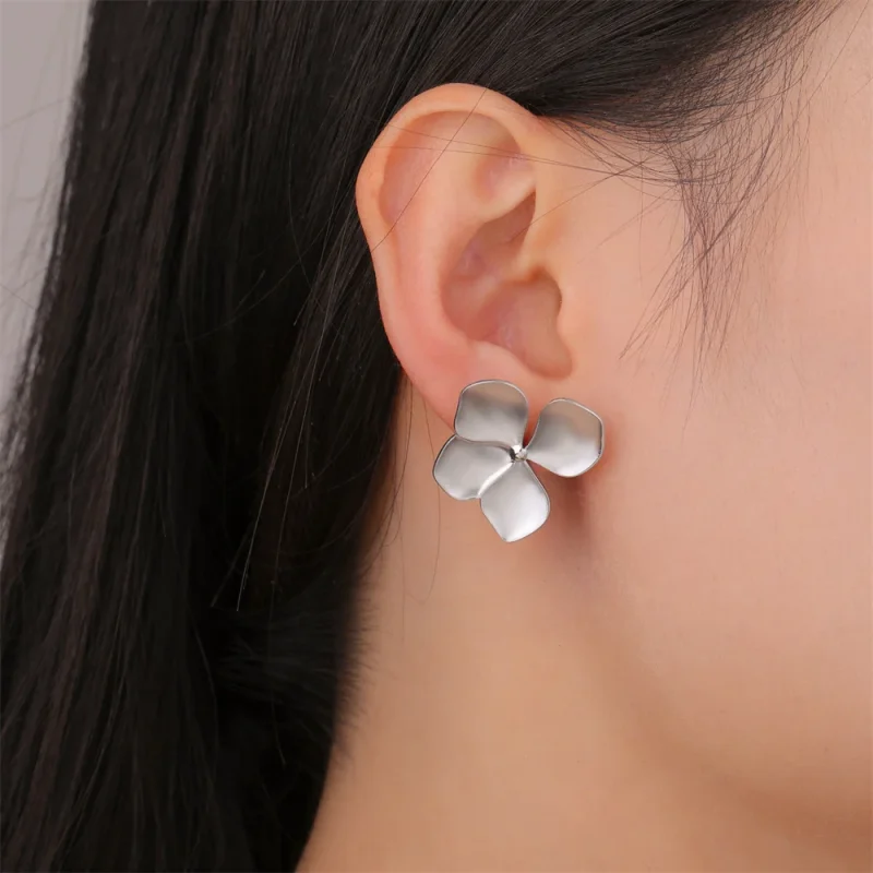 My Shape Large Flower Stud Earrings Stainless Steel Gold Color Big Earrings for Women Delicate Trendy Stud Earrings Jewelry Gift - Image 37