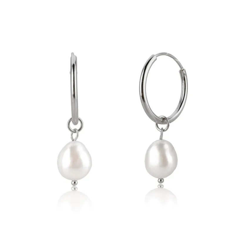 ANDYWEN 925 Sterling Silver Gold Irregular Pearl Drop Earring Percing Horoscope Chain Big Pearl Pendant Necklace Jewelry Set - Image 8