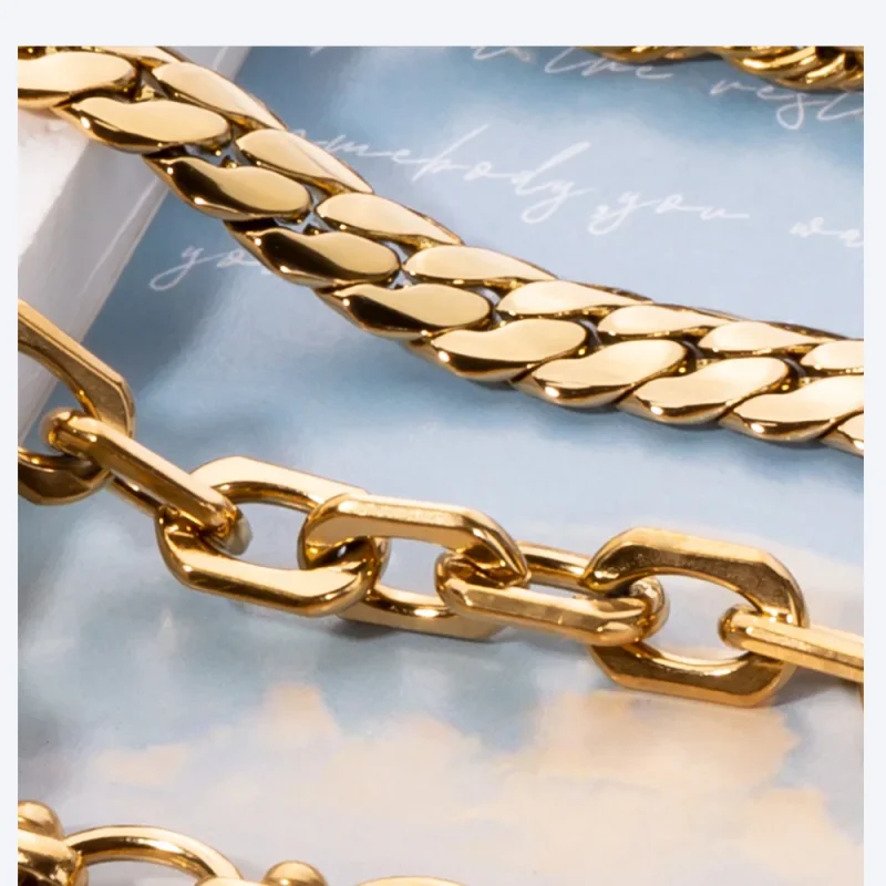 2024 New Wide Chunky Twist Bracelets For Women Gold Color Stainless Steel Link Cubic Chain Bangle Gift - Image 30