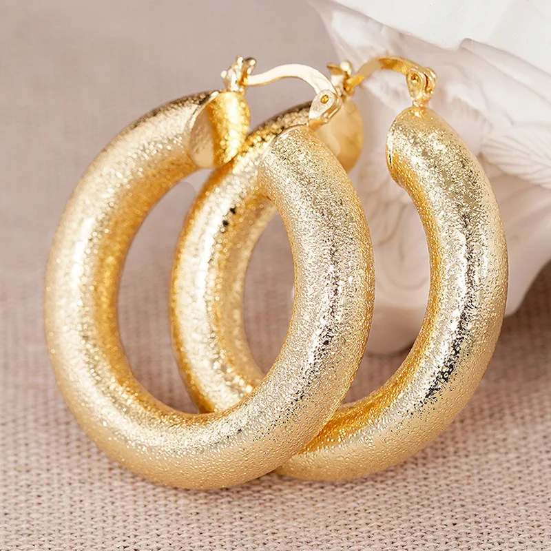 European and American Style Metal Spiral Texture Large Circle Earrings for Attending Banquets, Exaggerated Trendy Accessories - Image 53