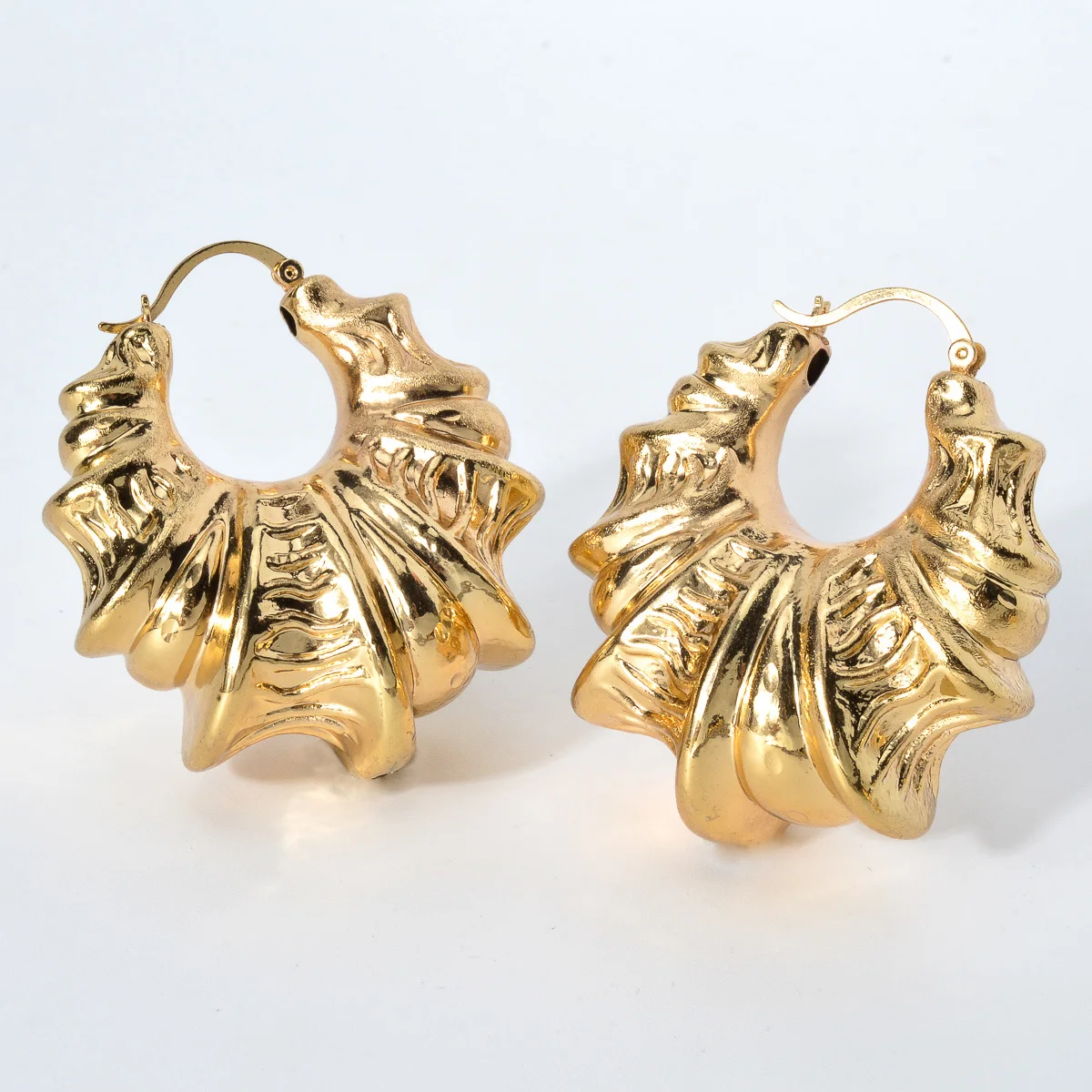 Sunny Jewelry Fashion Dubai Copper Geometry Large Earrings For Women Girl Vintage Hoop Earrings Wedding Party Jewellery Gift - Image 8