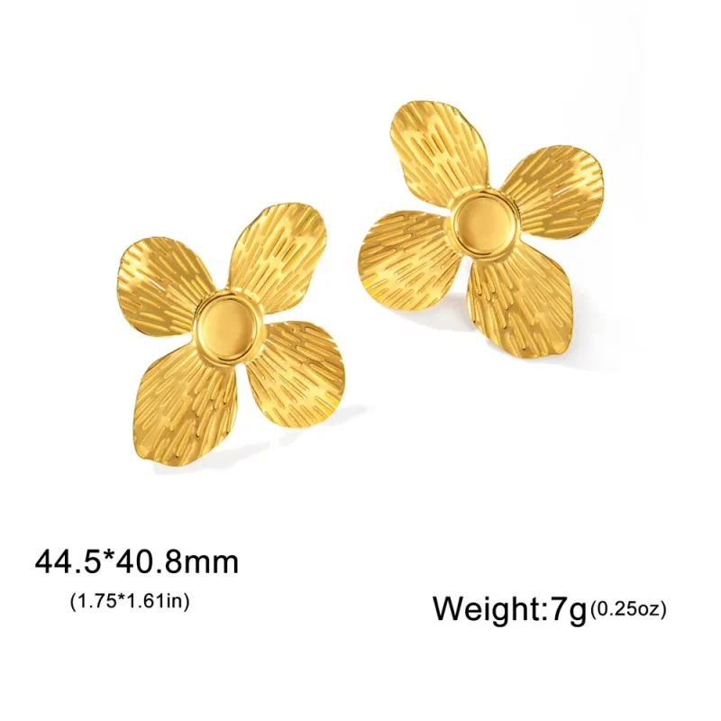 My Shape Large Flower Stud Earrings Stainless Steel Gold Color Big Earrings for Women Delicate Trendy Stud Earrings Jewelry Gift - Image 8