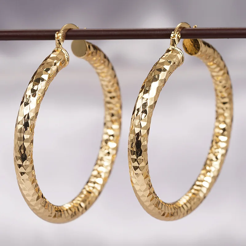 European and American Style Metal Spiral Texture Large Circle Earrings for Attending Banquets, Exaggerated Trendy Accessories - Image 35