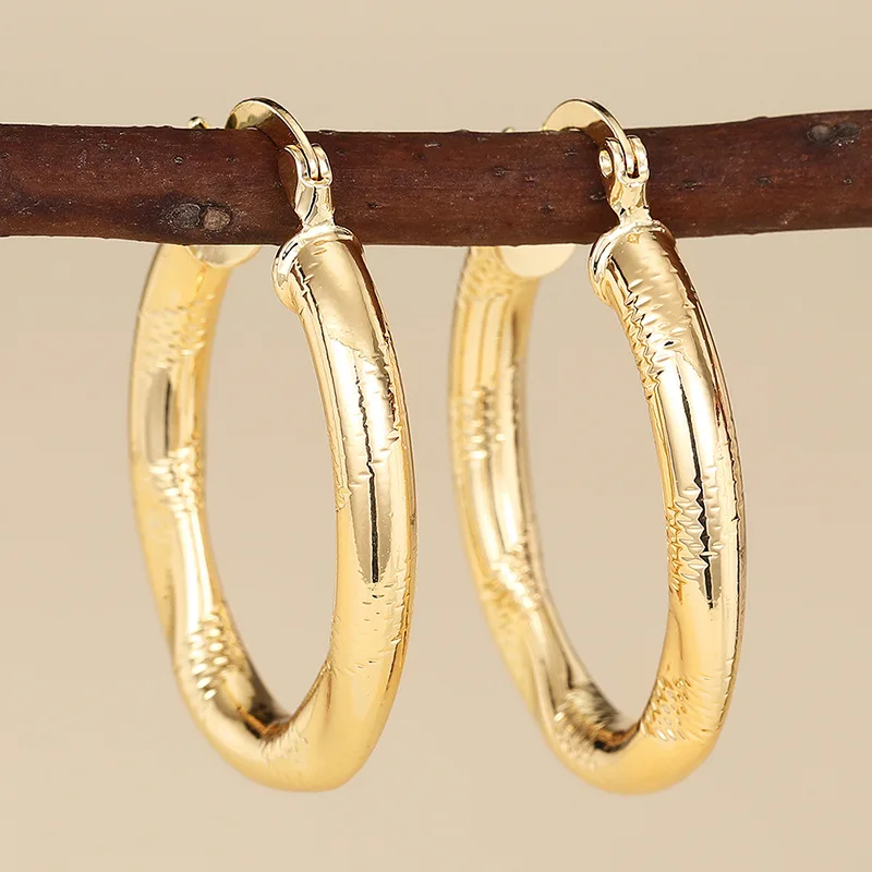 European and American Style Metal Spiral Texture Large Circle Earrings for Attending Banquets, Exaggerated Trendy Accessories - Image 16