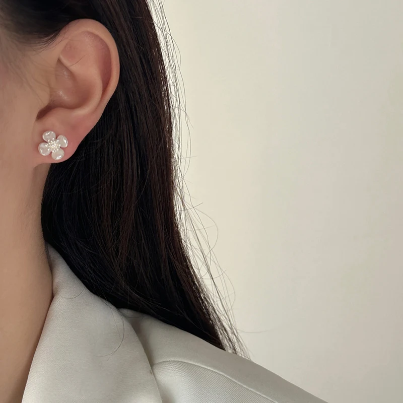 PONYKISS 925 Sterling Silver 18K Gold Romantic Flower Stud Earrings for Women Minimalist Fine Jewelry Mini Plant Accessories - Image 3