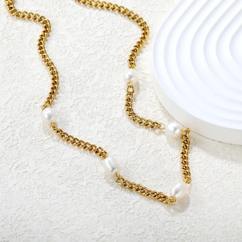 LUXUSTEEL Elegant Natural Pearls Pendant For Women Stainless Steel Imitaiton Pearl Female Necklace Chain Choker Jewelry Gift - Image 39