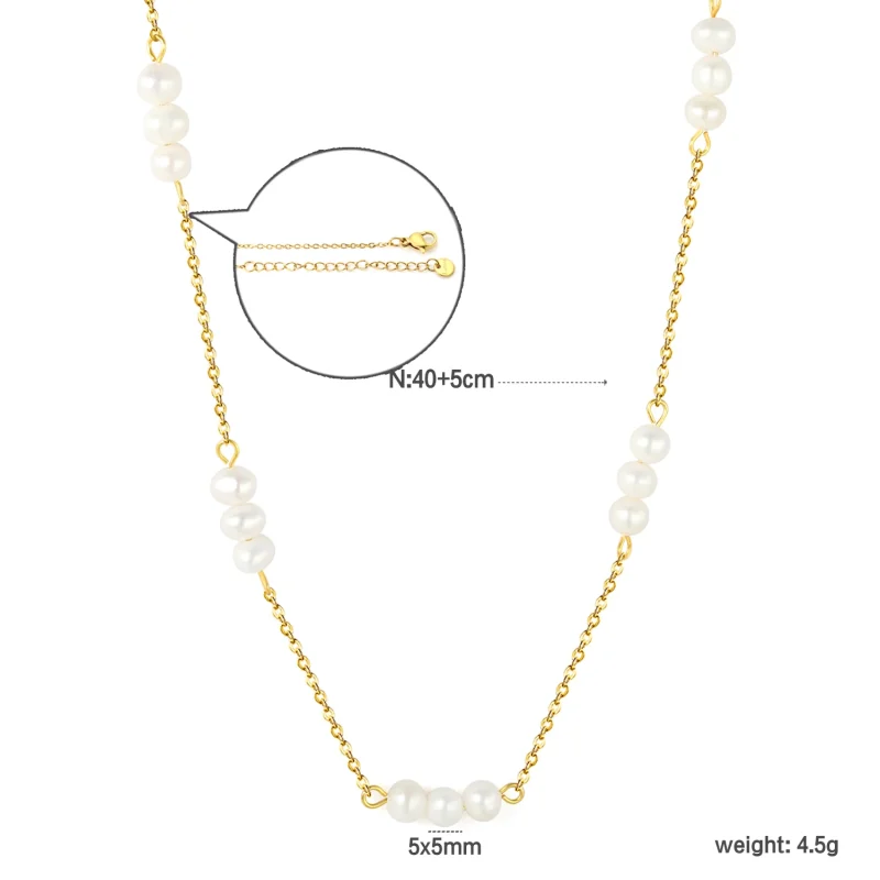 LUXUSTEEL Elegant Natural Pearls Pendant For Women Stainless Steel Imitaiton Pearl Female Necklace Chain Choker Jewelry Gift - Image 26