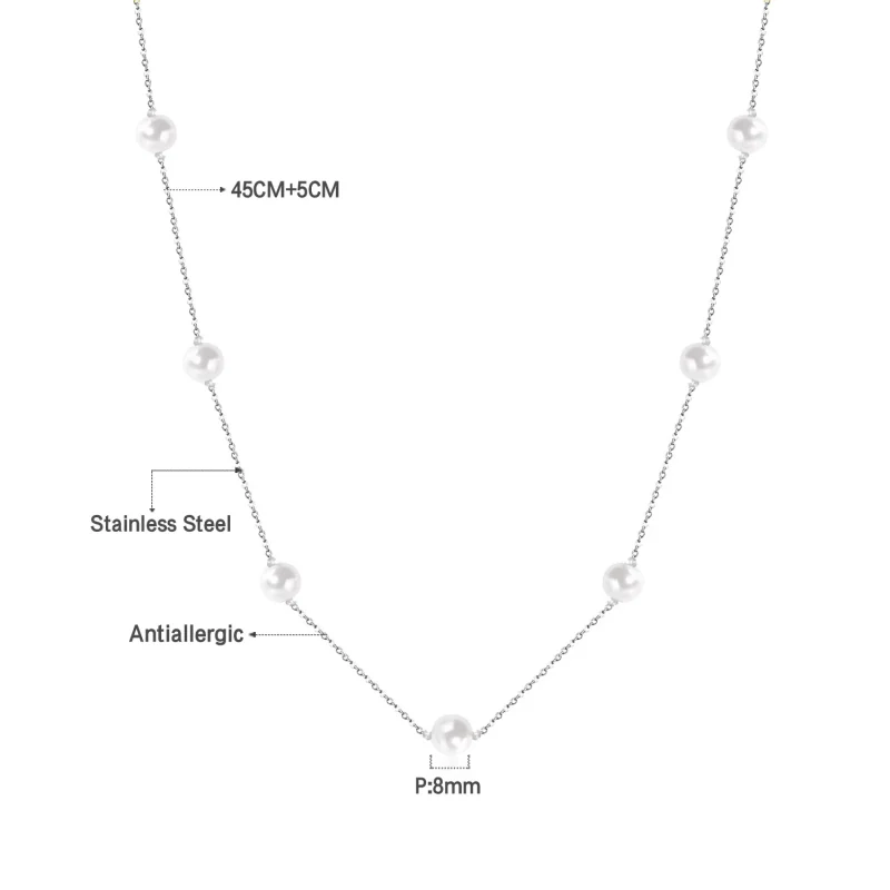 LUXUSTEEL Elegant Natural Pearls Pendant For Women Stainless Steel Imitaiton Pearl Female Necklace Chain Choker Jewelry Gift - Image 17