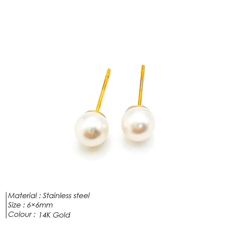 eManco Freshwater Pearl Earrings Stainless Steel Women's Jewelry Chain Drop Pierced Earrings Pearl Jewelry Set Gift Wholesale - Image 15