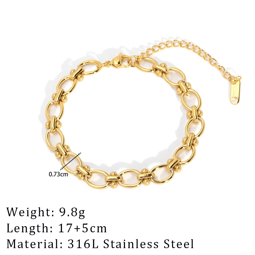 2024 New Wide Chunky Twist Bracelets For Women Gold Color Stainless Steel Link Cubic Chain Bangle Gift - Image 16