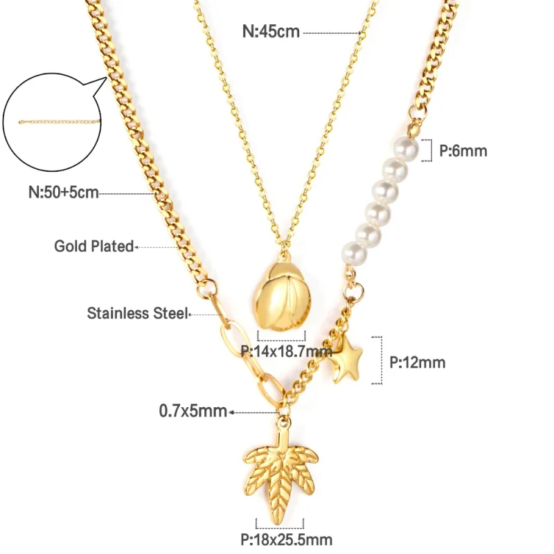 LUXUSTEEL Elegant Natural Pearls Pendant For Women Stainless Steel Imitaiton Pearl Female Necklace Chain Choker Jewelry Gift - Image 19
