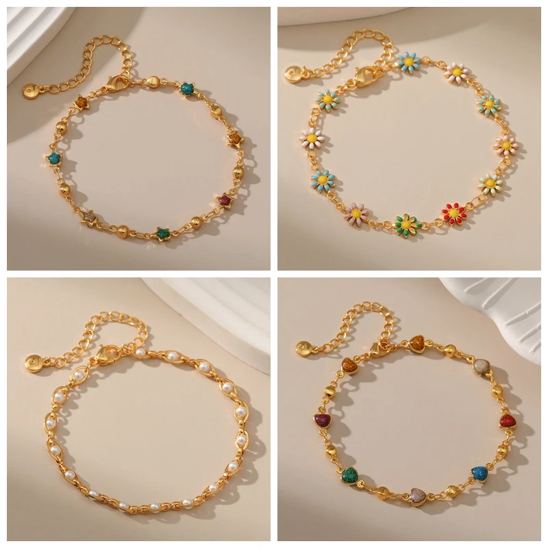 Stainless Steel Y2K Colorful Zircon Crystal Bracelet for Women Luxury Elegent 18K Gold Color Chain Dazzling Handmade Jewelry Acc - Image 2