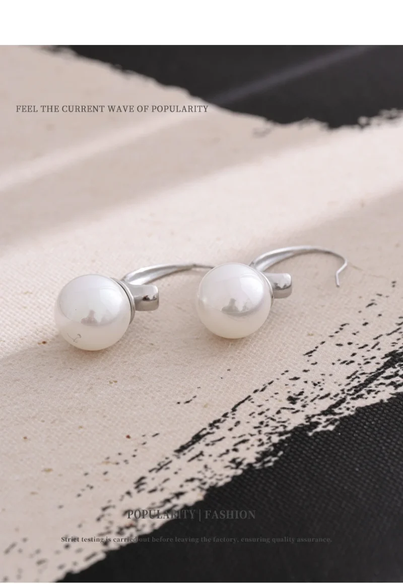 NiNice Fashion Stainless Steel Simulated Pearls Round Pendant Earrings Elegant Korean Style Exquisite Jewelry 2025 - Image 17
