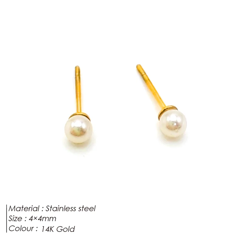 eManco Freshwater Pearl Earrings Stainless Steel Women's Jewelry Chain Drop Pierced Earrings Pearl Jewelry Set Gift Wholesale - Image 7