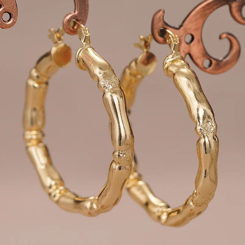European and American Style Metal Spiral Texture Large Circle Earrings for Attending Banquets, Exaggerated Trendy Accessories - Image 40