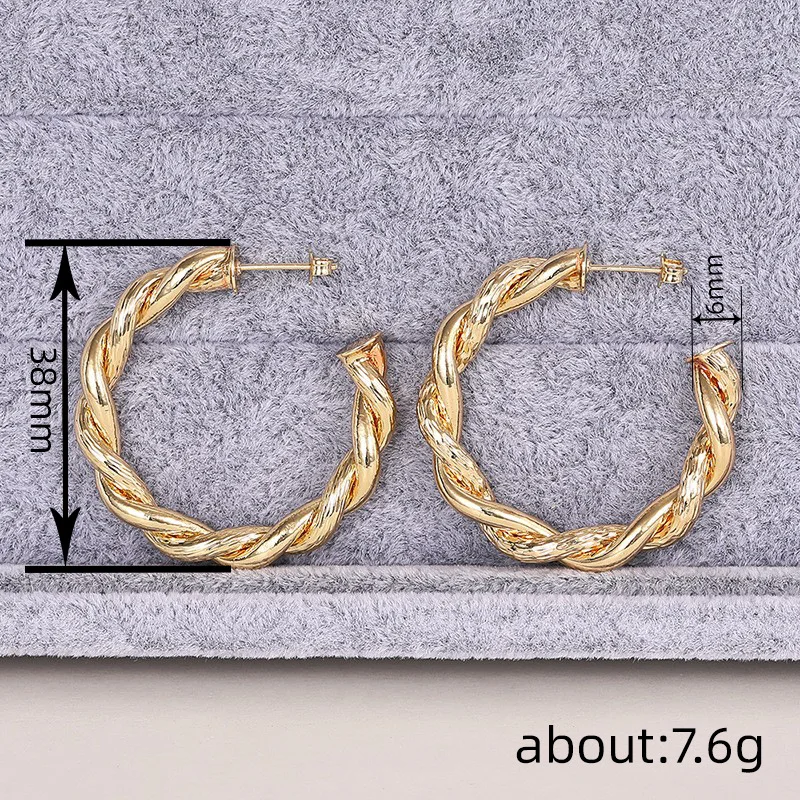 European and American Style Metal Spiral Texture Large Circle Earrings for Attending Banquets, Exaggerated Trendy Accessories - Image 72