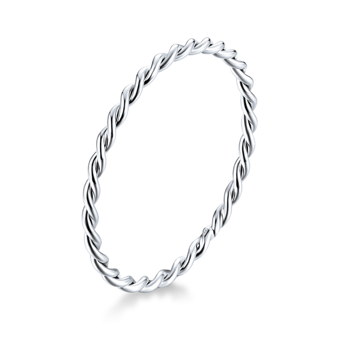 Bague Tressée Fine <titolo_esteso><span>en argent 925 plaqué or blanc</span></titolo_esteso>