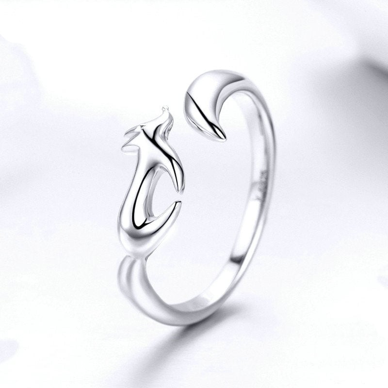 Bague Renard <titolo_esteso><span>en argent 925 plaqué or blanc ajustable</span></titolo_esteso> - Image 3