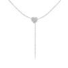Collier Coeur <titolo_esteso><span>en argent 925 plaqué or blanc ajustable avec zircons blancs</span></titolo_esteso>