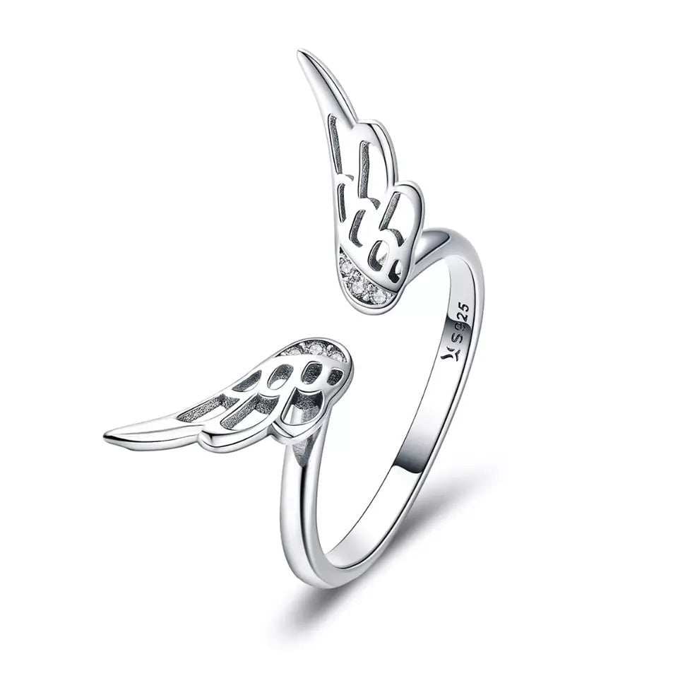 Bague Ailes d'Anges <titolo_esteso><span>en argent 925 plaqué or blanc ajustable</span></titolo_esteso>