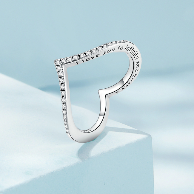 Bague Coeur Brillant <titolo_esteso><span>en argent 925 plaqué or blanc avec zircons blancs</span></titolo_esteso> - Image 4