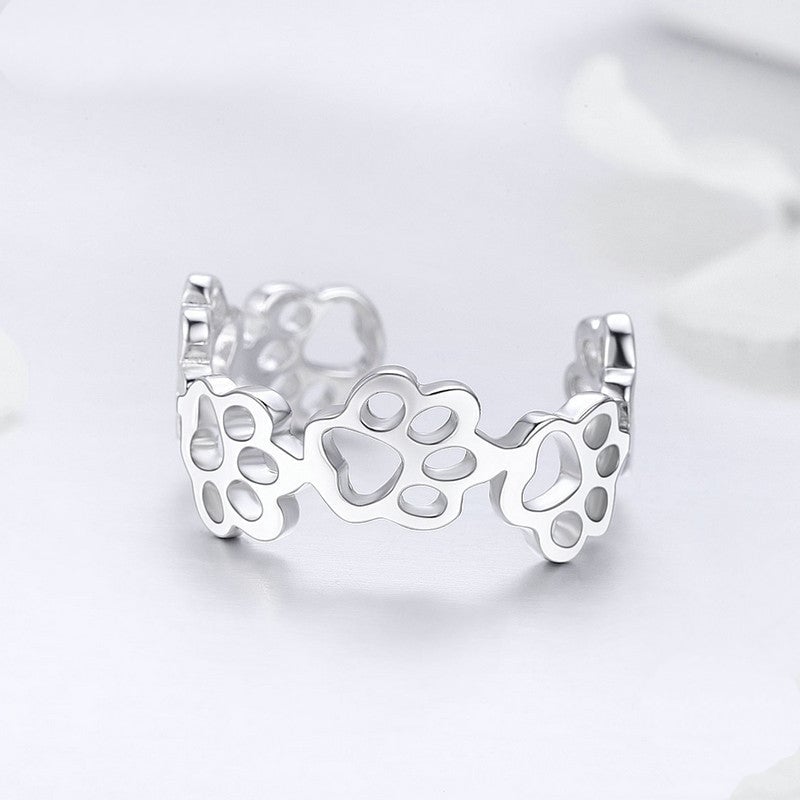 Bague Pattes <titolo_esteso><span>en argent 925 plaqué or blanc ajustable</span></titolo_esteso> - Image 4