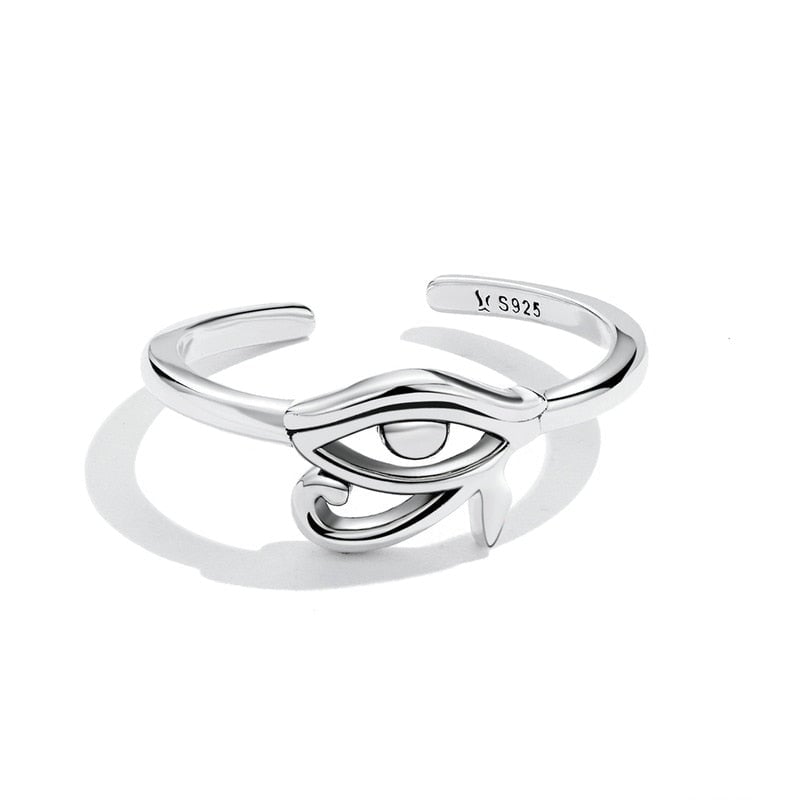 Bague Oeil d'Horus <titolo_esteso><span>en argent 925 plaqué or blanc ajustable</span></titolo_esteso> - Image 3