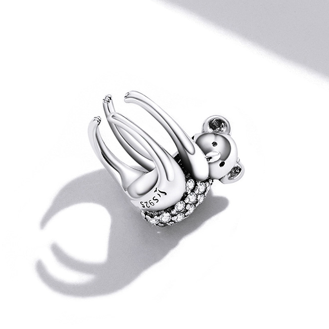 Bague d'Oreilles Koala <titolo_esteso><span>en argent 925 plaqué or blanc avec zircons blancs</span></titolo_esteso> - Image 4