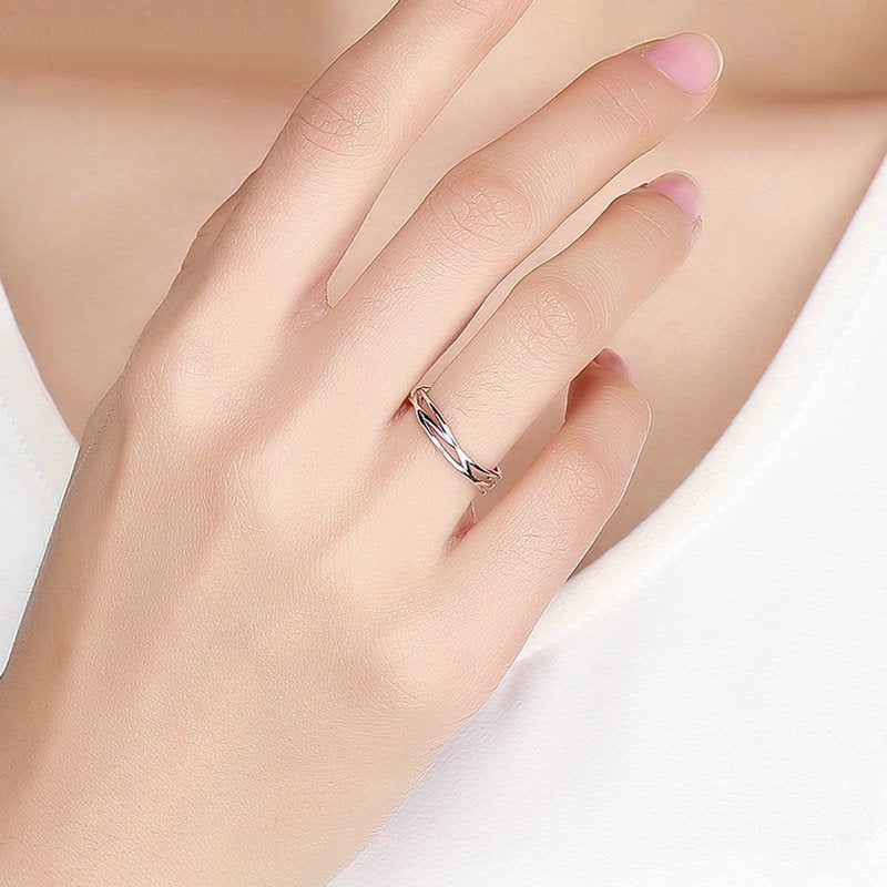 Bague Lignes de Vie <titolo_esteso><span>en argent 925 plaqué or blanc ajustable</span></titolo_esteso> - Image 2