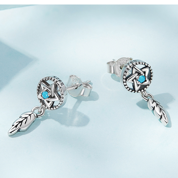 Boucles d’Oreilles Attrape-Rêves <myopt><span>Puces en Argent Sterling 925 plaqué or blanc</span></myopt> - Image 3