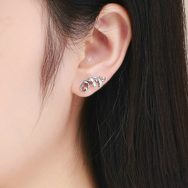 Boucles d'Oreilles Plumes Anciennes <titolo_esteso><span>en argent 925 plaqué or blanc</span></titolo_esteso> - Image 2
