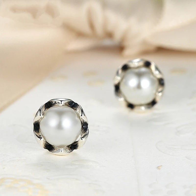 Boucles d'Oreilles Perles en Fleurs <titolo_esteso><span>en argent 925 plaqué or blanc</span></titolo_esteso> - Image 4