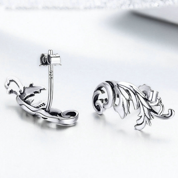 Boucles d'Oreilles Plumes Anciennes <titolo_esteso><span>en argent 925 plaqué or blanc</span></titolo_esteso> - Image 4
