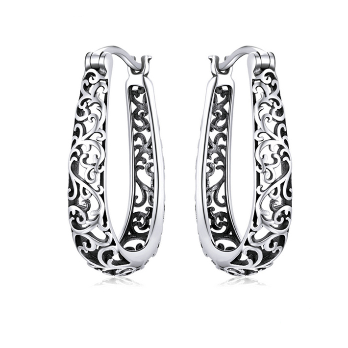 Boucles d’Oreilles Créoles Ancienne <titolo_esteso><span>en argent 925 plaqué or blanc</span></titolo_esteso>