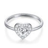 Bague Coeur <titolo_esteso><span>en argent 925 plaqué or blanc avec zircons blancs</span></titolo_esteso>