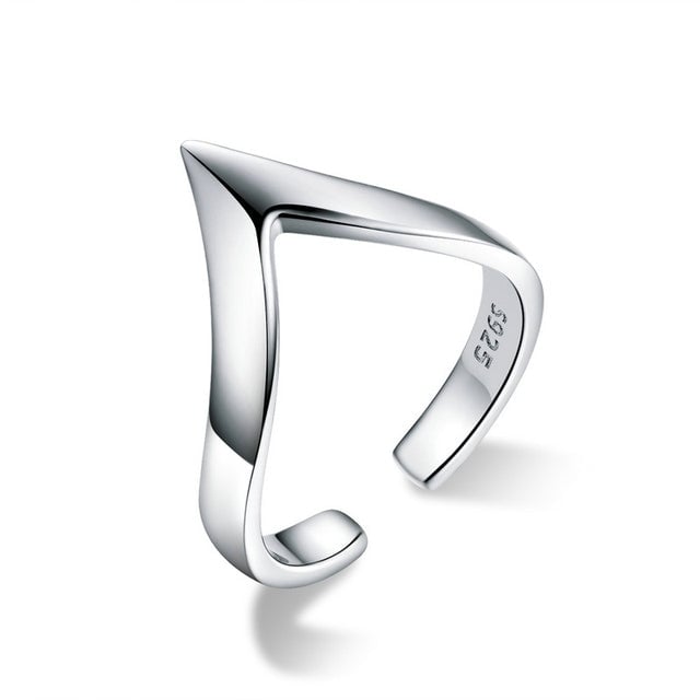 Bague en V <titolo_esteso><span>en argent 925 plaqué or blanc ajustable</span></titolo_esteso>