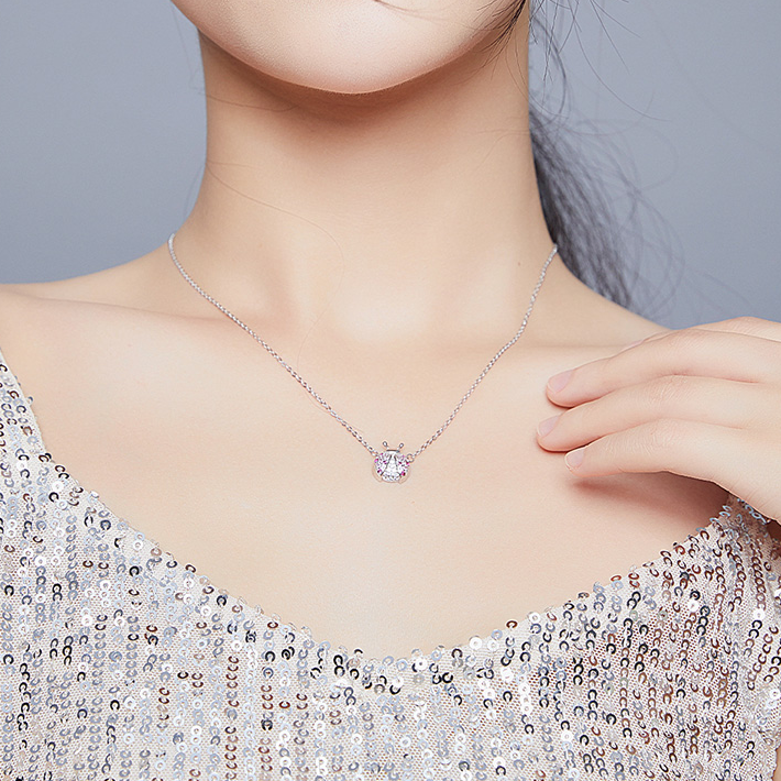 Collier Coccinelle <titolo_esteso><span>en argent 925 plaqué or blanc avec zircons colorés</span></titolo_esteso> - Image 2