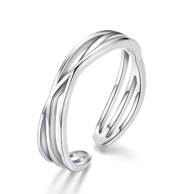 Bague Lignes de Vie <titolo_esteso><span>en argent 925 plaqué or blanc ajustable</span></titolo_esteso>