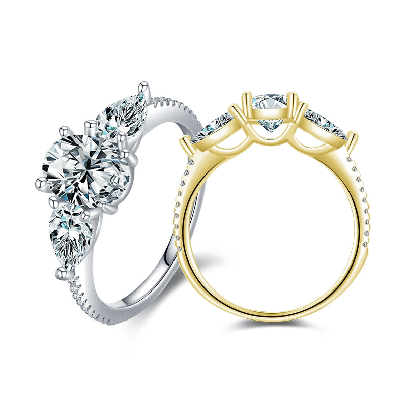 Bague Trilogie <titolo_esteso><span>en argent 925 plaqué or jaune avec zircons blancs</span></titolo_esteso> - Image 3