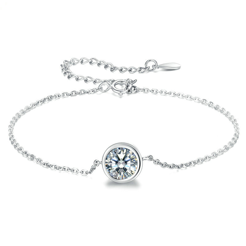 Bracelet Point Lumineux <titolo_esteso><span>en argent 925 plaqué or blanc ajustable avec zircon blanc</span></titolo_esteso>
