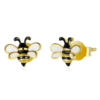 Boucles d’Oreilles Abeilles <myopt><span>Puces en Argent Sterling 925 plaqué or jaune avec des détails émaillés</span></myopt>