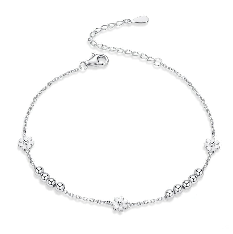 Bracelet Marguerites <titolo_esteso><span>en argent 925 plaqué or blanc ajustable</span></titolo_esteso>