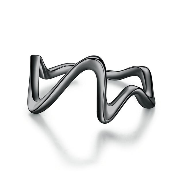 Bague Battement de Coeur <titolo_esteso><span>en argent 925 plaqué noir ajustable</span></titolo_esteso>